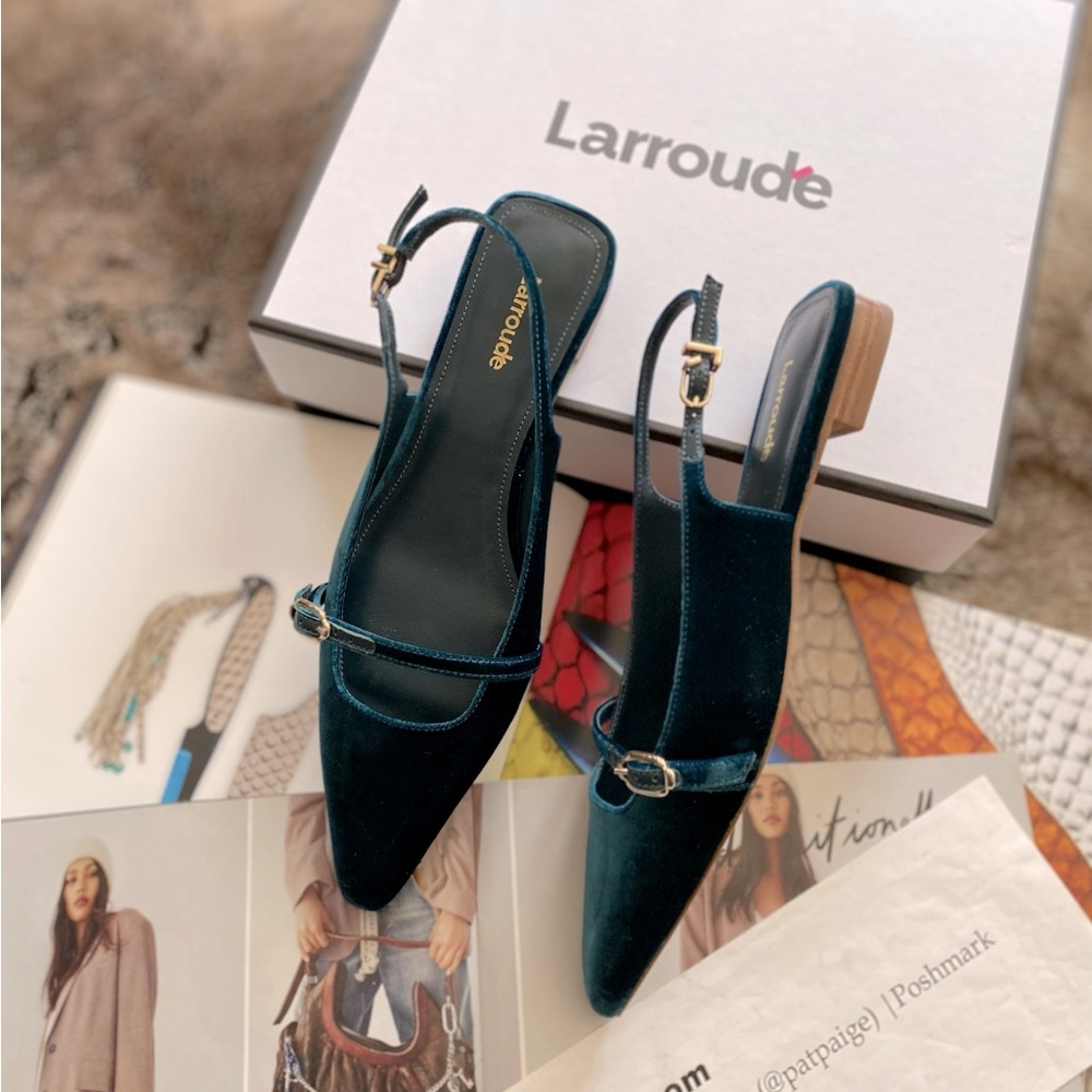 Larroudé Ines Buckled Slingback Flats - Picture 8 of 11